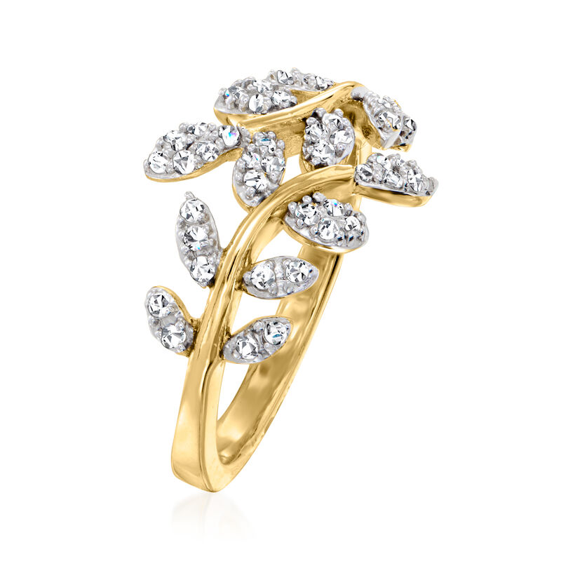 .33 ct. t.w. Diamond Vine Ring in 18kt Gold Over Sterling image number 2