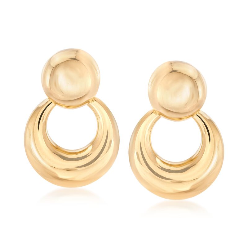 Italian 18kt Yellow Gold Doorknocker Earrings image number 0