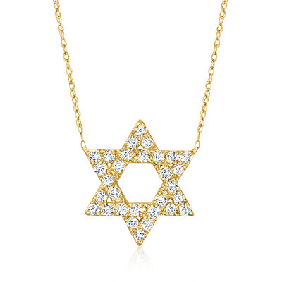 .50 ct. t.w. Diamond Star of David Necklace in 14kt Yellow Gold