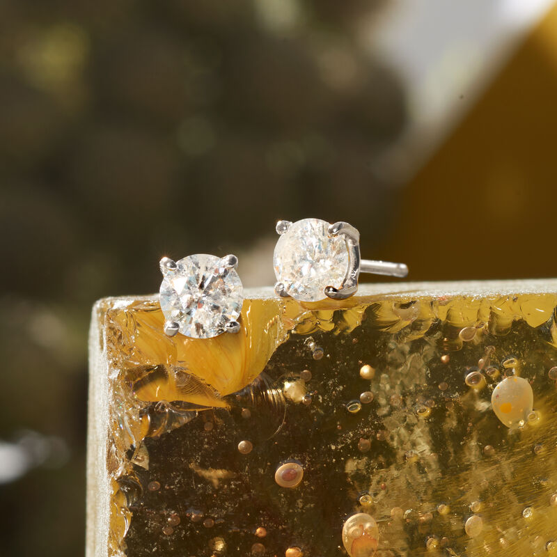 1.20 ct. t.w. Diamond Stud Earrings in 14kt White Gold  image number 2