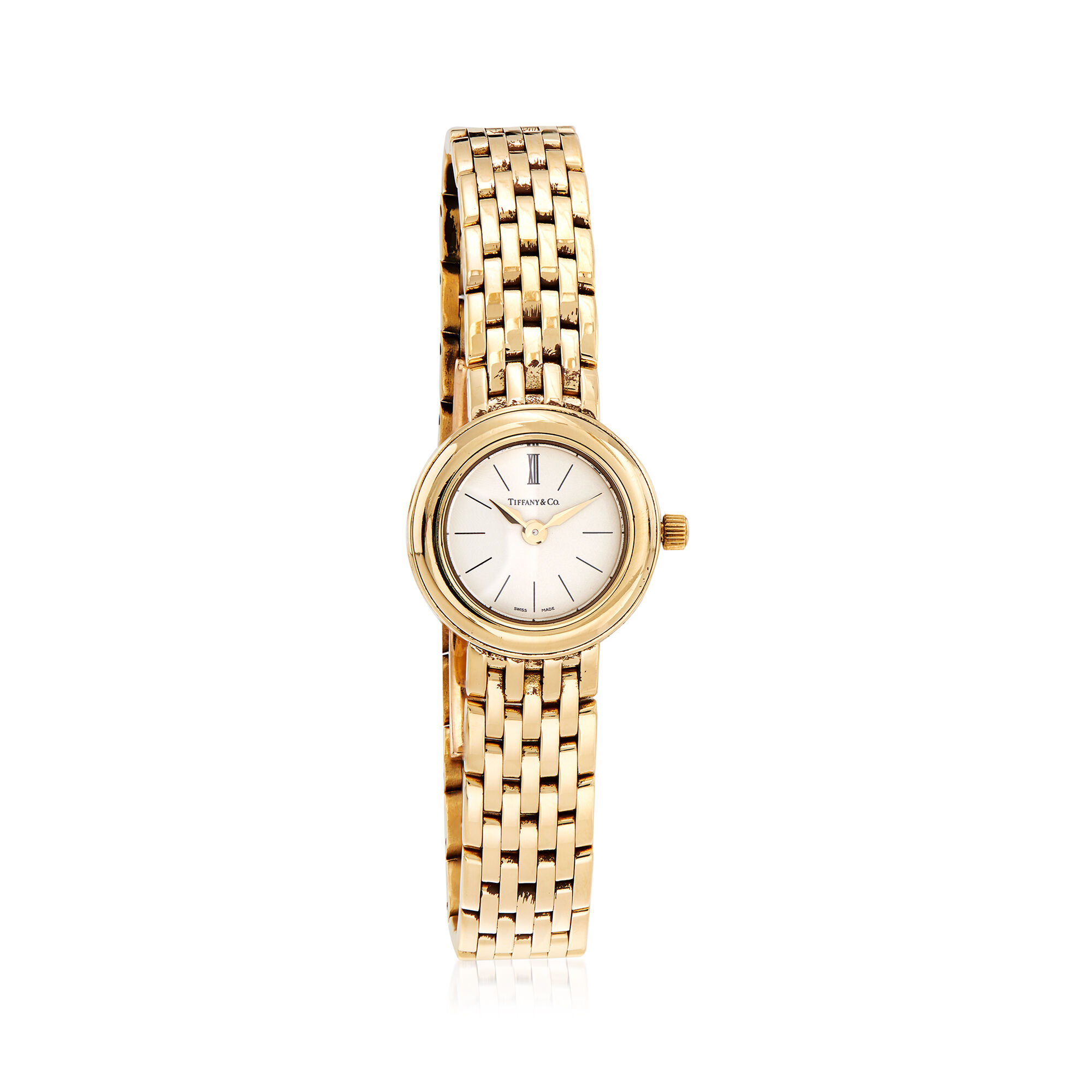 C. 1990 Vintage Tiffany Jewelry Women's 21mm 18kt Yellow Gold