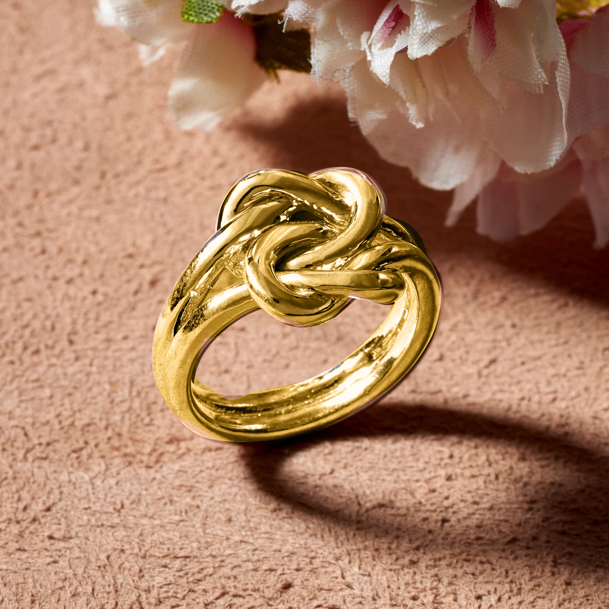 Italian 18kt Gold Over Sterling Love Knot Ring