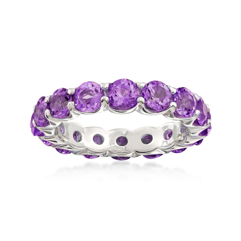 3.30 ct. t.w. Amethyst Eternity Band in Sterling Silver image number 0