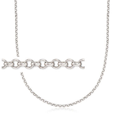 Belle Etoile 2mm Sterling Silver Rolo-Link Necklace