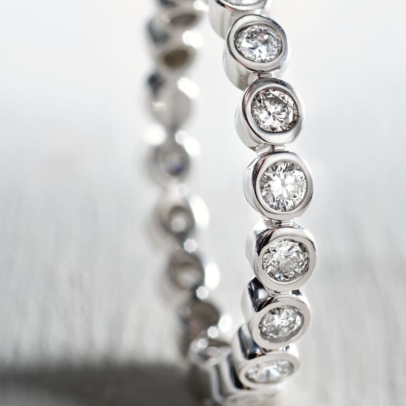 1.00 ct. t.w. Bezel-Set Diamond Eternity Band in 14kt White Gold image number 5