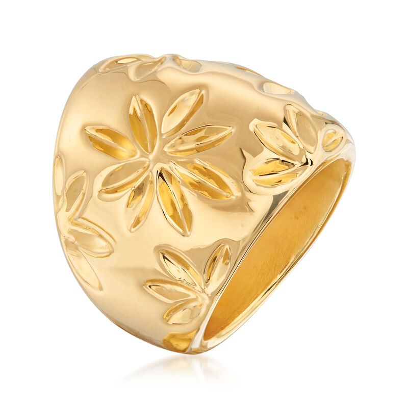 Italian Andiamo 14kt Yellow Gold Floral Ring. Size 5 image number 2