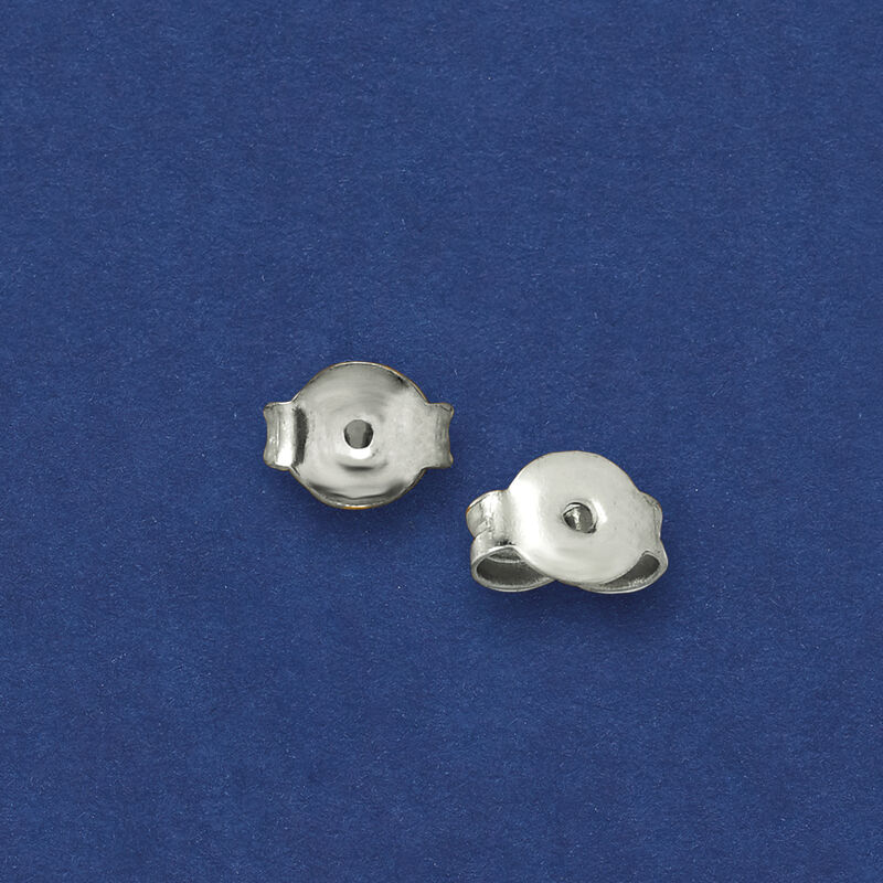 Italian 14kt White Gold Medium 5mm Earring Backings image number 1