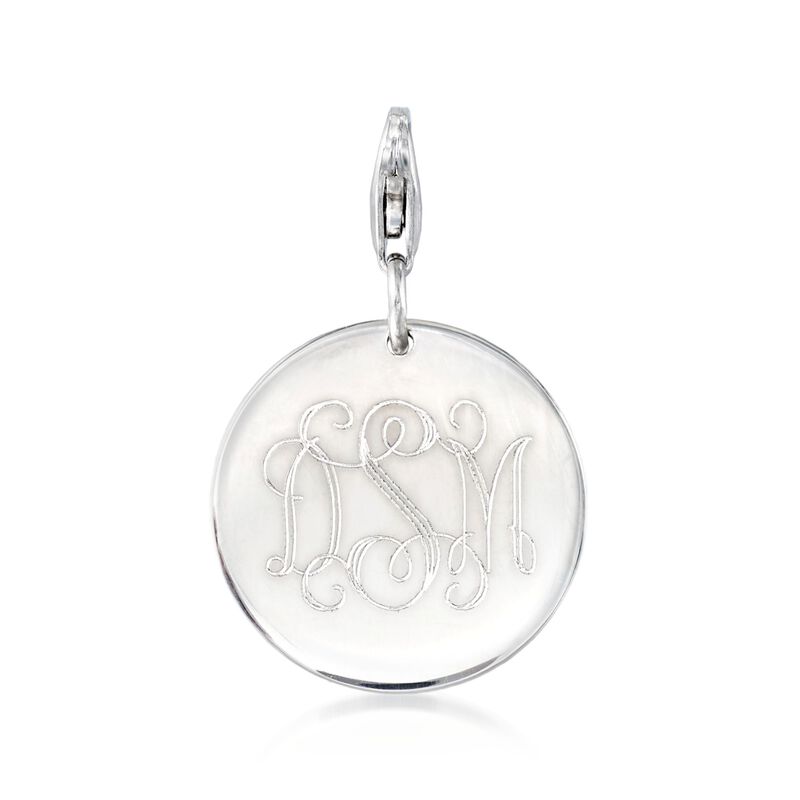 Italian 6mm Sterling Silver Bead Bracelet with Personalized Disc Charm image number 8