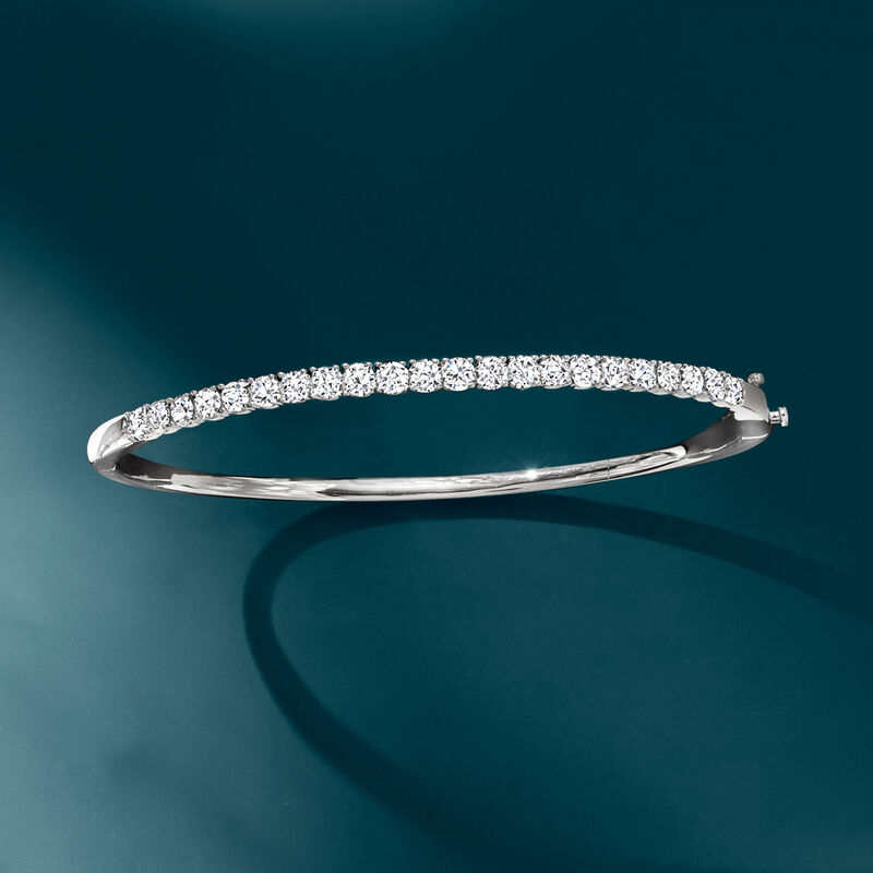 2.00 ct. t.w. Lab-Grown Diamond Bangle Bracelet in Sterling Silver image number 3