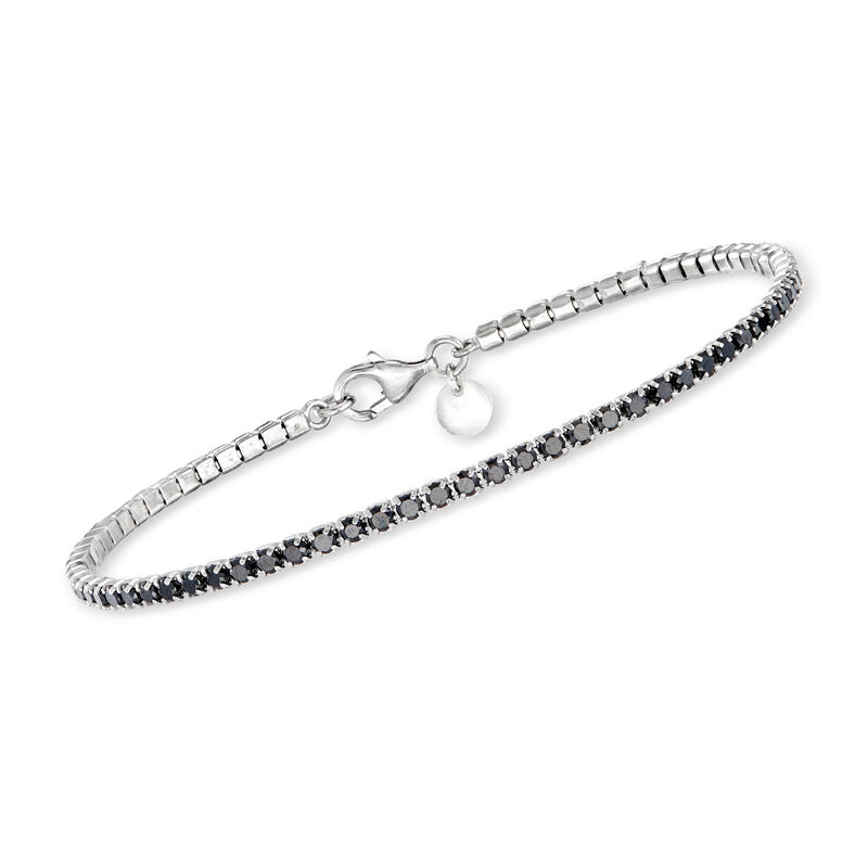 Italian 6.20 ct. t.w. Simulated Onyx, Turquoise and Tanzanite Jewelry Set: Three Tennis Bracelets in Sterling Silver image number 2