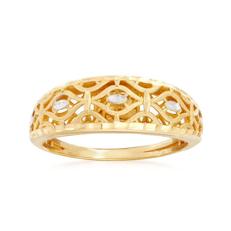 Italian 18kt Two-Tone Gold Openwork Ring image number 0
