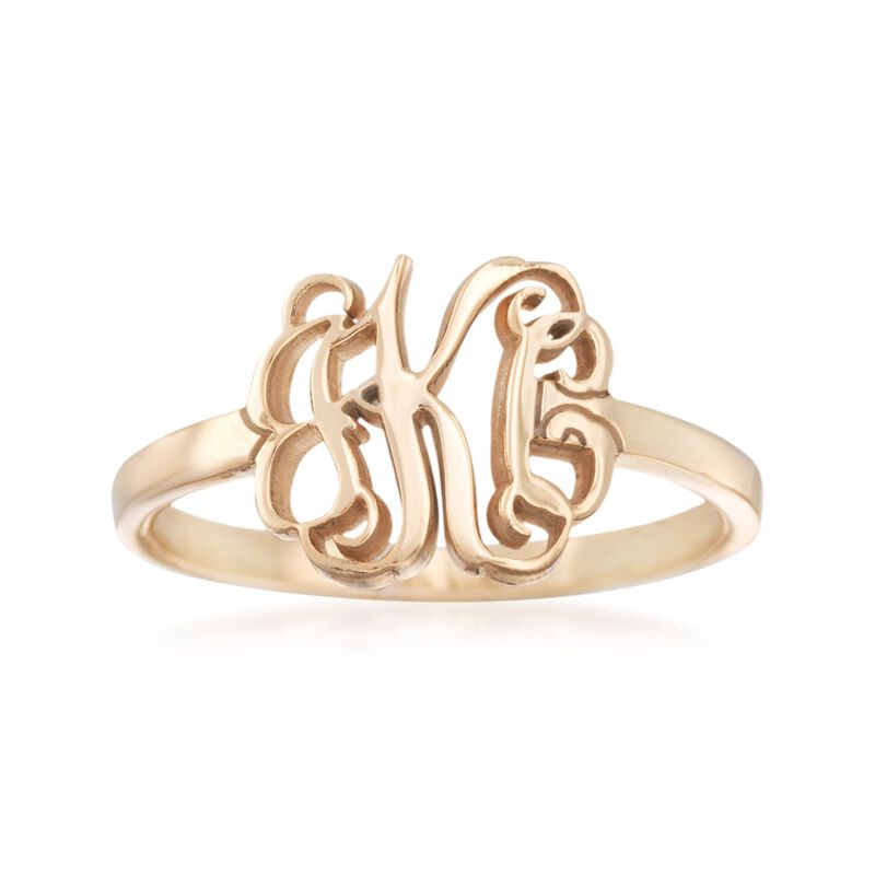 14kt Yellow Gold Personalized Monogram Ring image number 0