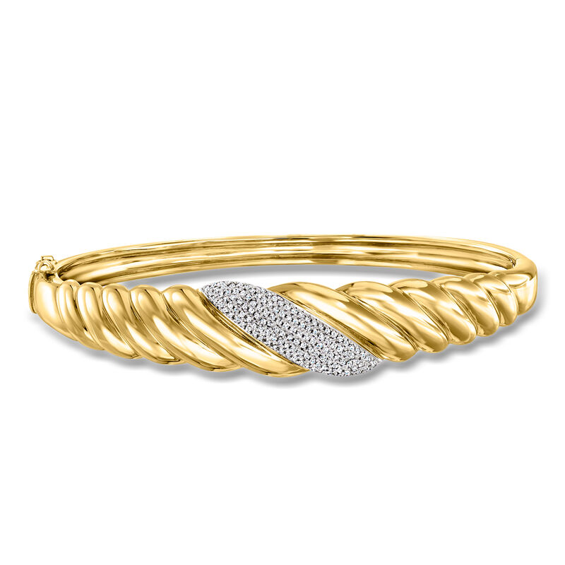 .33 ct. t.w. Diamond Shrimp Bangle Bracelet in 18kt Yellow Gold image number 0