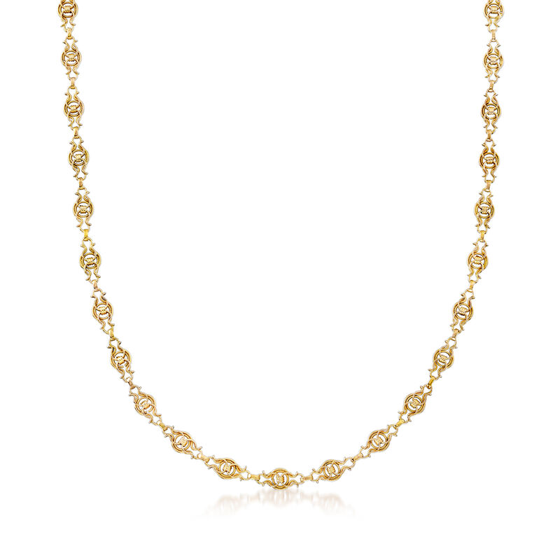C. 1980 Vintage 18kt Yellow Gold Long Link Necklace image number 0