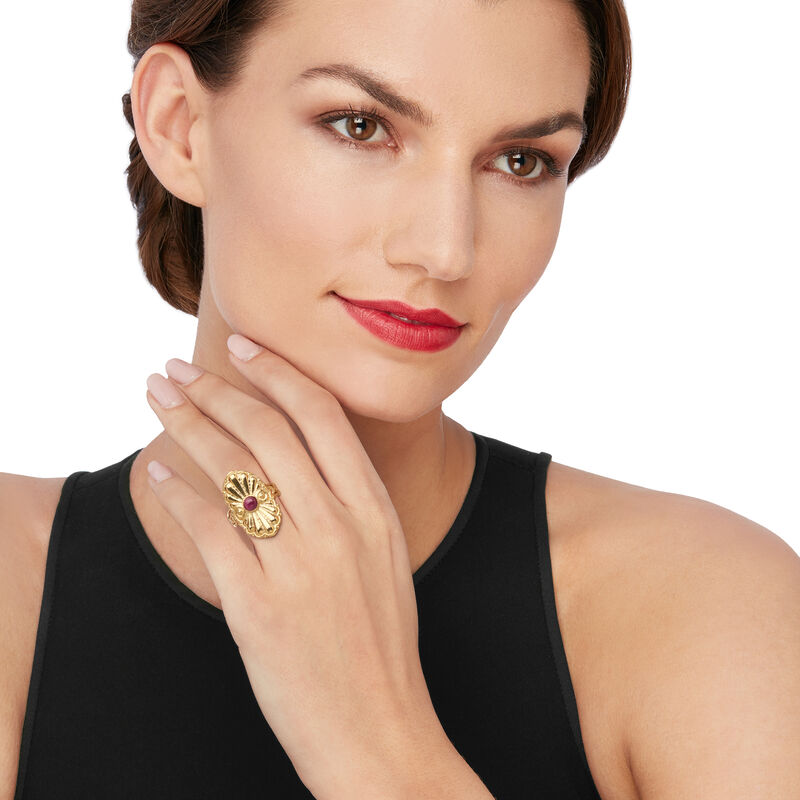 Italian .50 Carat Ruby Ring in 18kt Gold Over Sterling image number 1