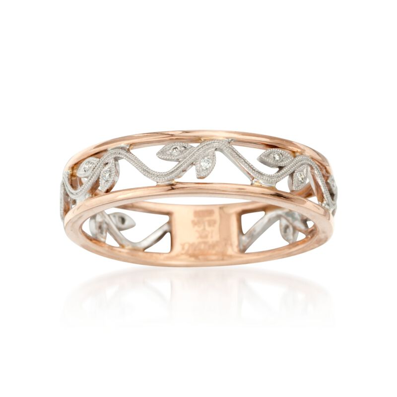 Simon G. Diamond Floral Ring in 18kt Two-Tone Gold image number 0