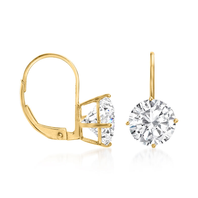 4.00 ct. t.w. CZ Drop Earrings in 14kt Yellow Gold  image number 2