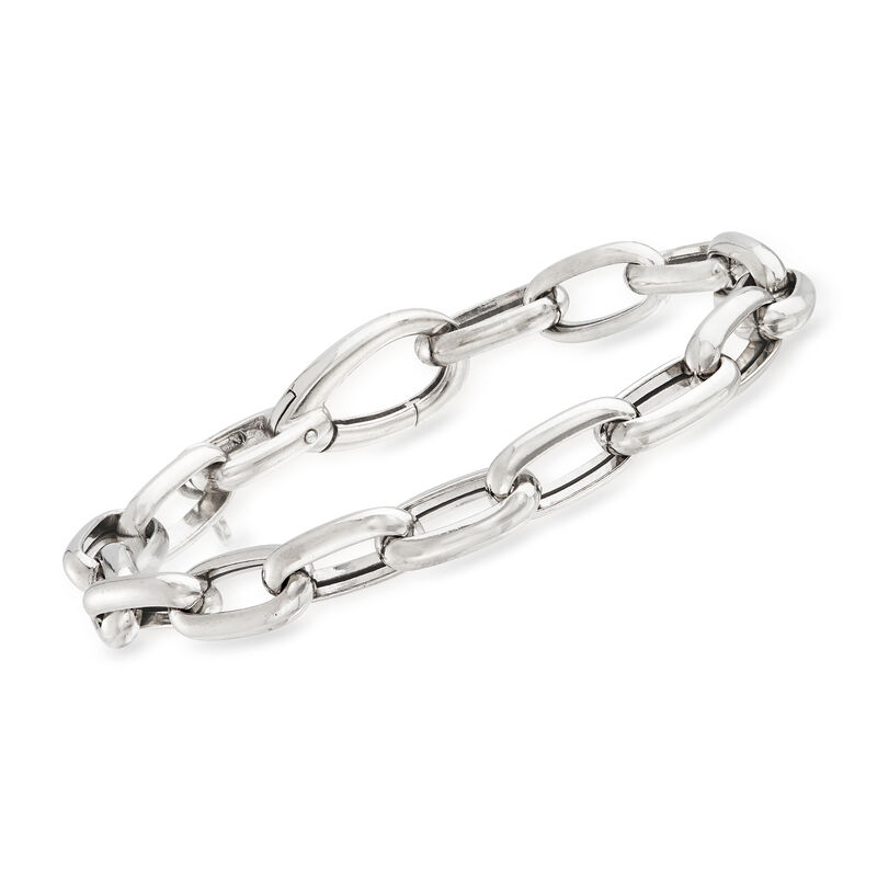 Italian Sterling Silver Paper Clip Link Bracelet image number 0