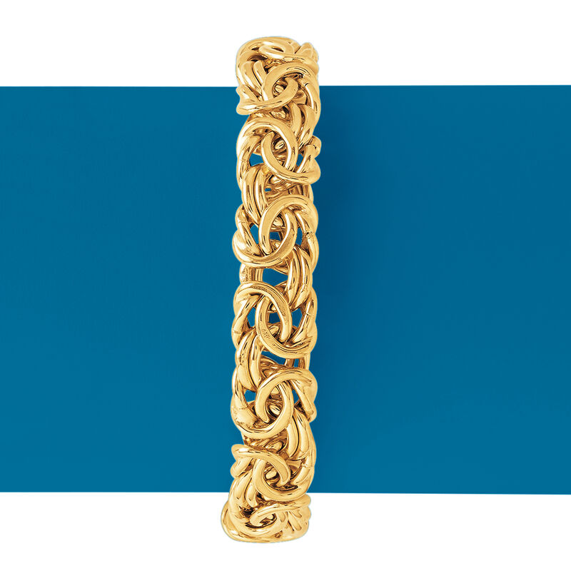 Italian 24kt Gold Over Sterling Silver Byzantine Bracelet image number 4