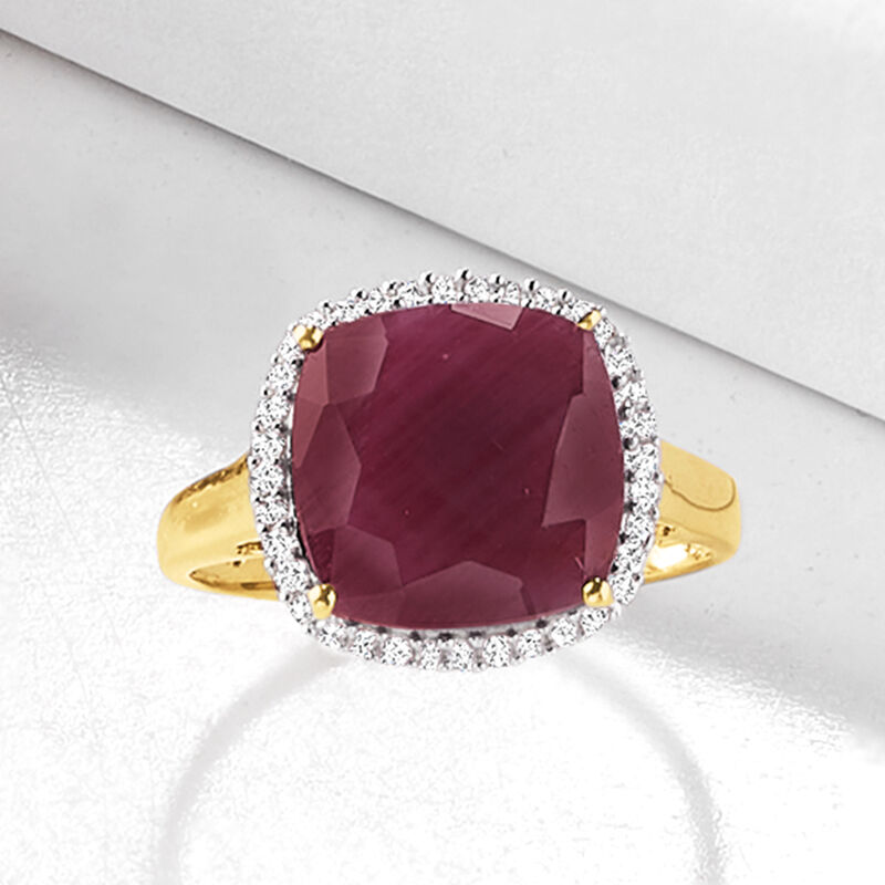 6.30 Carat Ruby and .16 ct. t.w. Diamond Ring in 14kt Yellow Gold image number 3