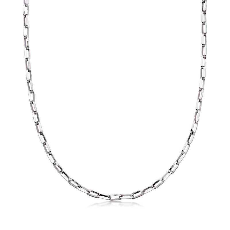 Rhodium-Plated Paper Clip Link Necklace image number 0