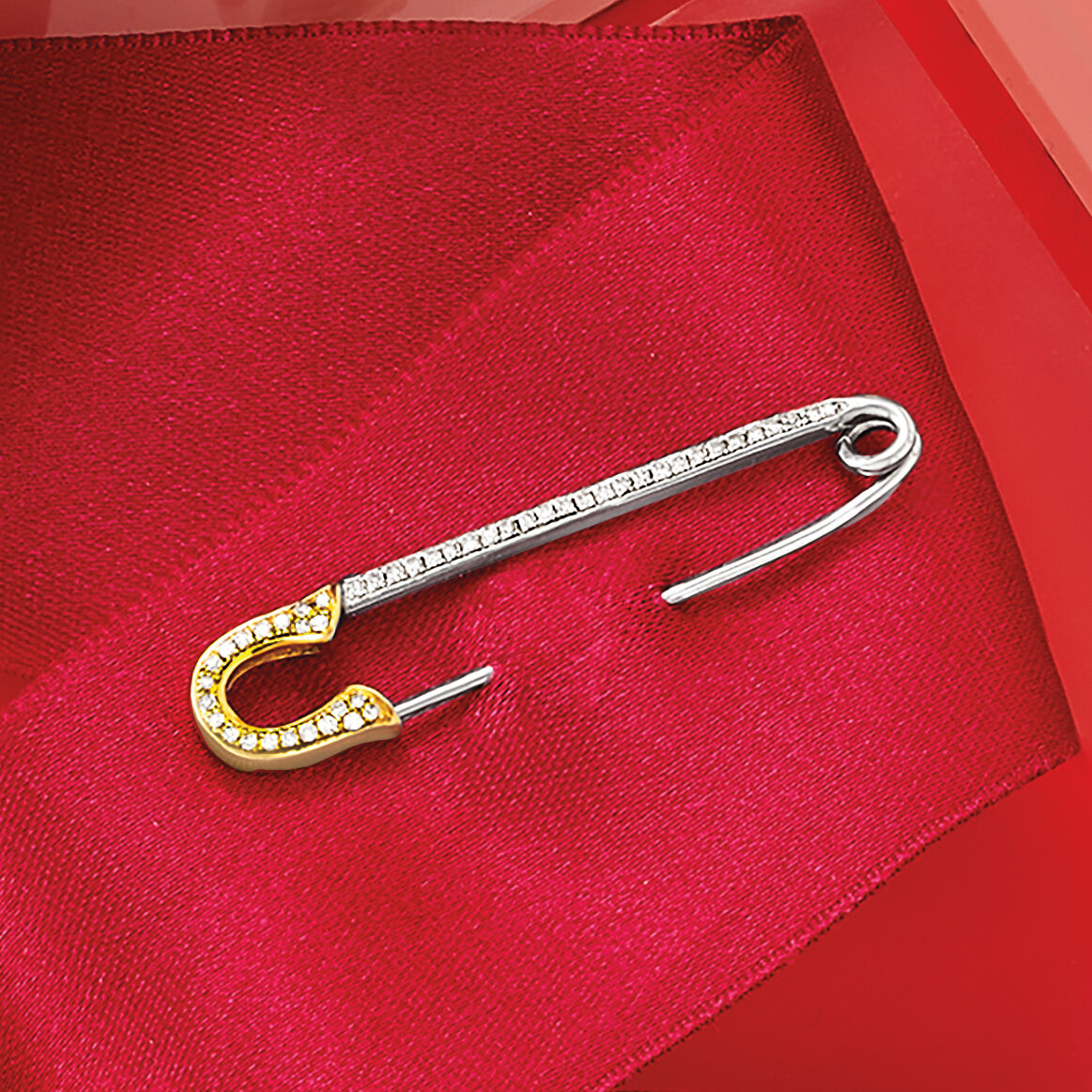 Diamante safety pins top