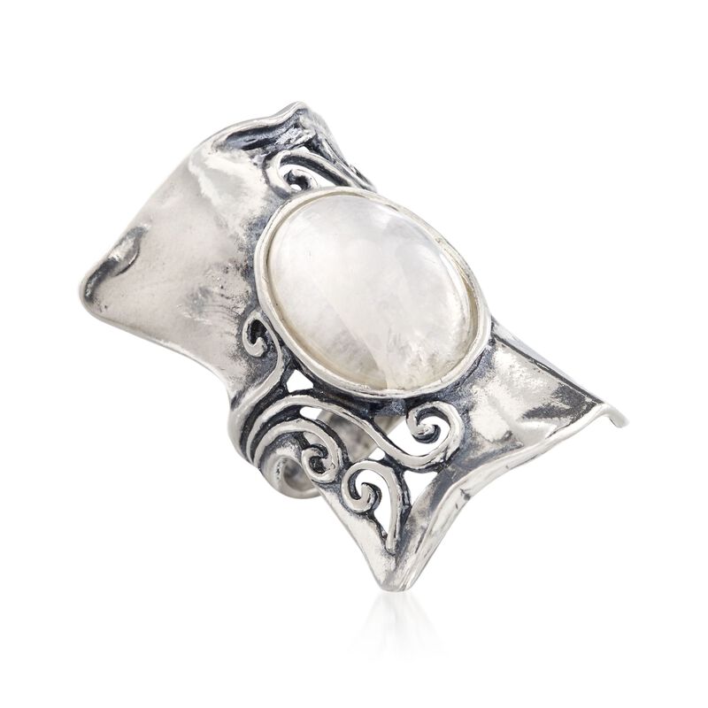 Moonstone Swirl Ring in Sterling Silver image number 3