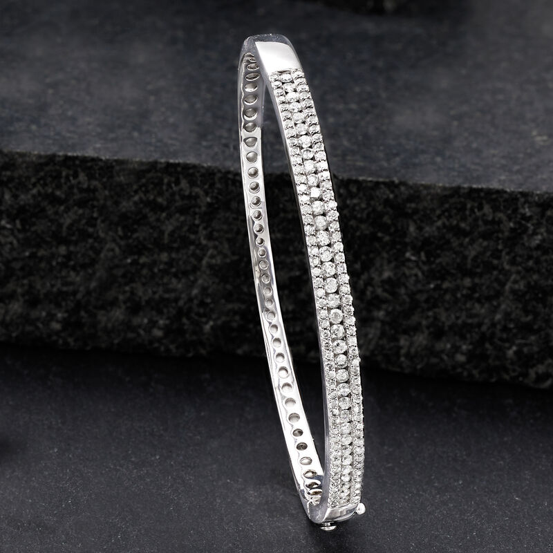 2.00 ct. t.w. Diamond Bangle Bracelet in Sterling Silver image number 3