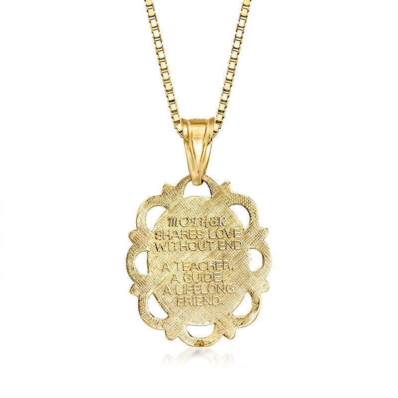 C. 1990 Vintage 14kt Yellow Gold Mother and Child Pendant Necklace image number 2