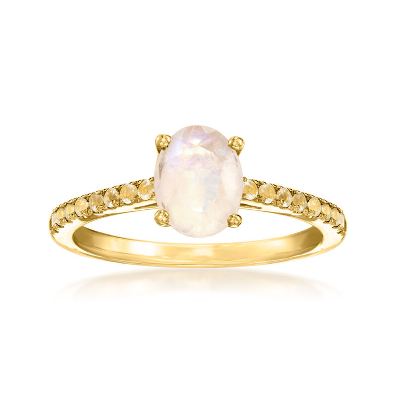 Moonstone Birthstone Ring in 18kt Gold Over Sterling image number 0