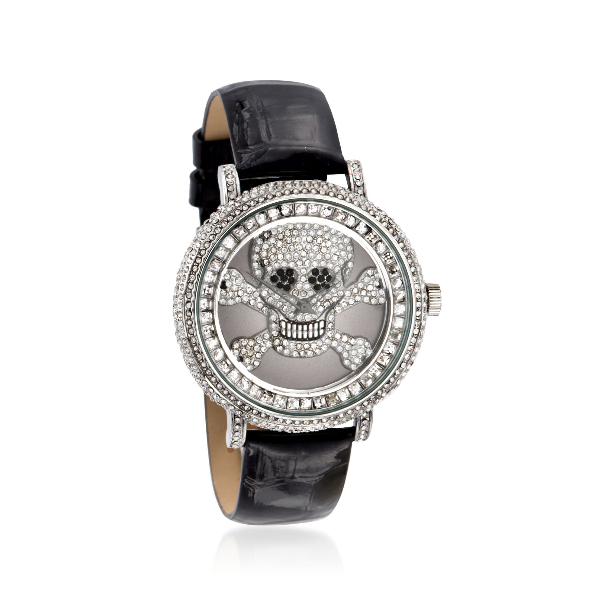 Saint James Women's 46mm White and Black Crystal Skull Watch
