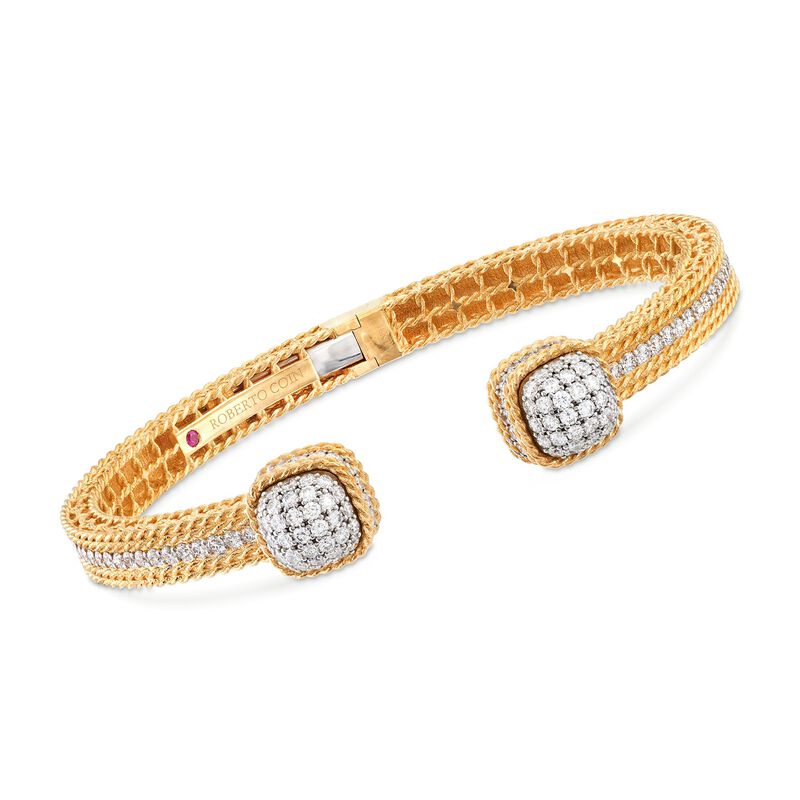 Roberto Coin &quot;Barocco&quot; 2.19 ct. t.w. Diamond Cuff Bracelet in 18kt Yellow Gold. 7&quot; image number 0