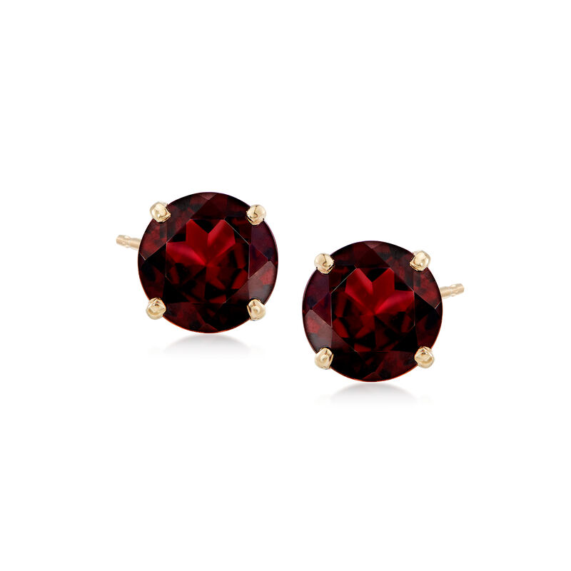 4.30 ct. t.w. Garnet Stud Earrings in 14kt Yellow Gold image number 0