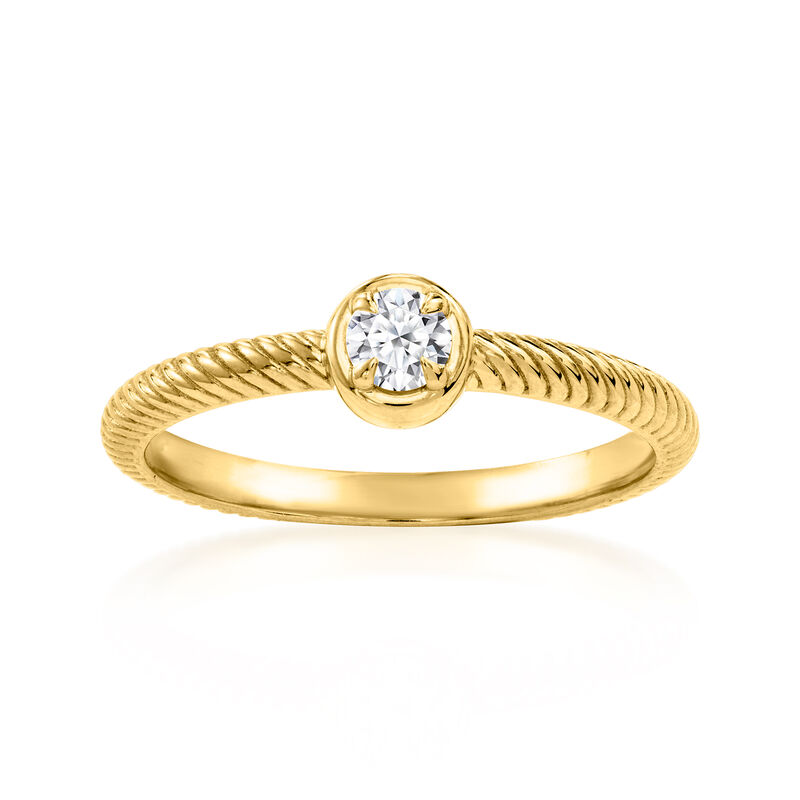 .16 Carat Lab-Grown Diamond Twisted Ring in 18kt Gold Over Sterling image number 0