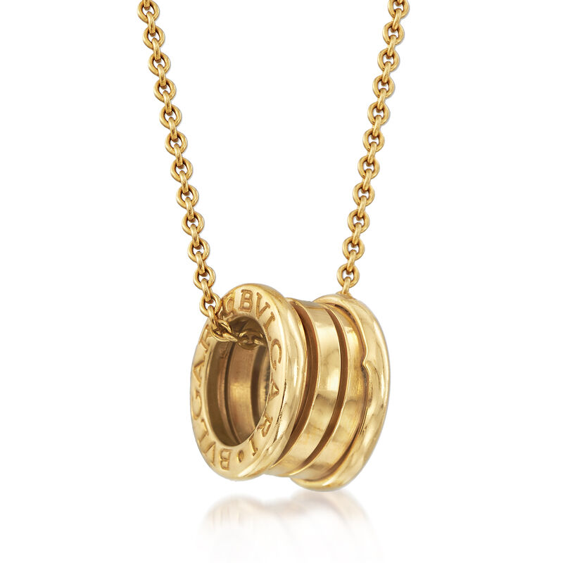 C. 1990 Vintage Bulgari 18kt Yellow Gold Barrel Necklace image number 2