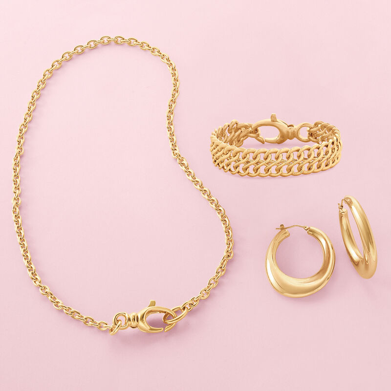 Italian Andiamo 5mm 14kt Yellow Gold Rounded Cable Chain Necklace image number 4