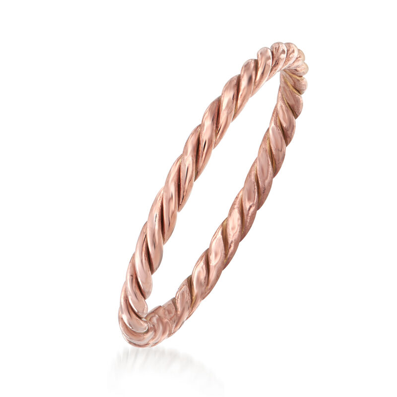 18kt Rose Gold Roped Ring image number 2