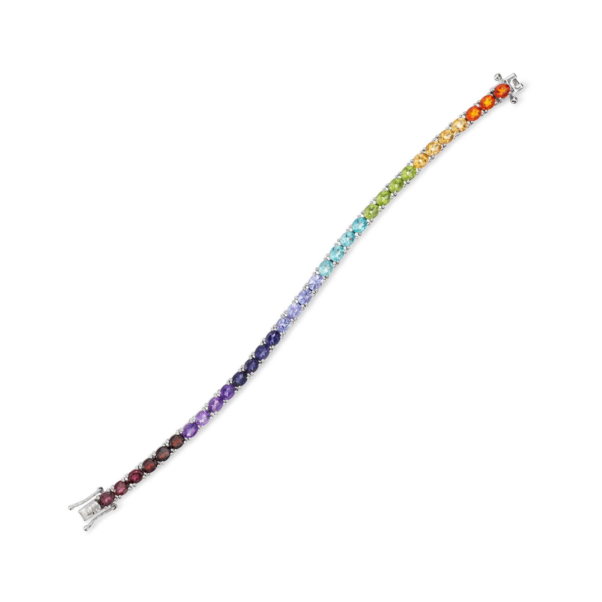Fire Opal and 10.50 ct. t.w. Multi-Gemstone Tennis Bracelet Fire Opal and 10.50 ct. t.w. Multi-Gemstone Tennis Bracelet