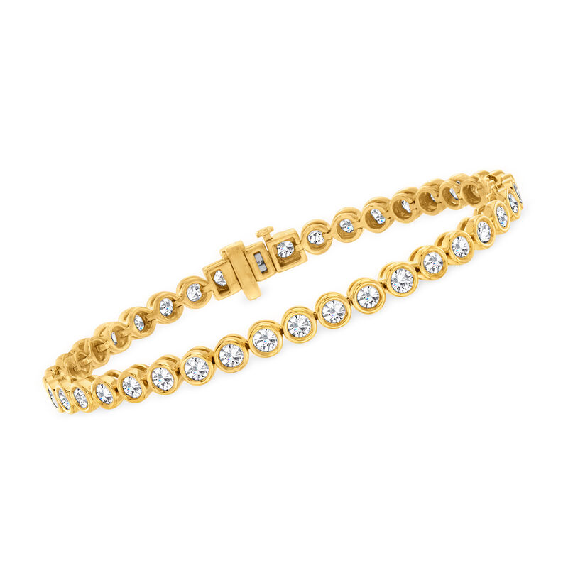 5.00 ct. t.w. Bezel-Set Diamond Tennis Bracelet in 14kt Yellow Gold image number 0