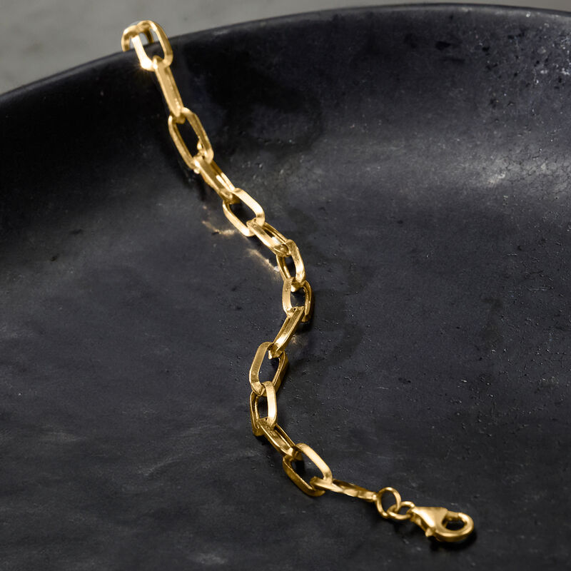 10kt Yellow Gold Paper Clip Link Bracelet image number 1