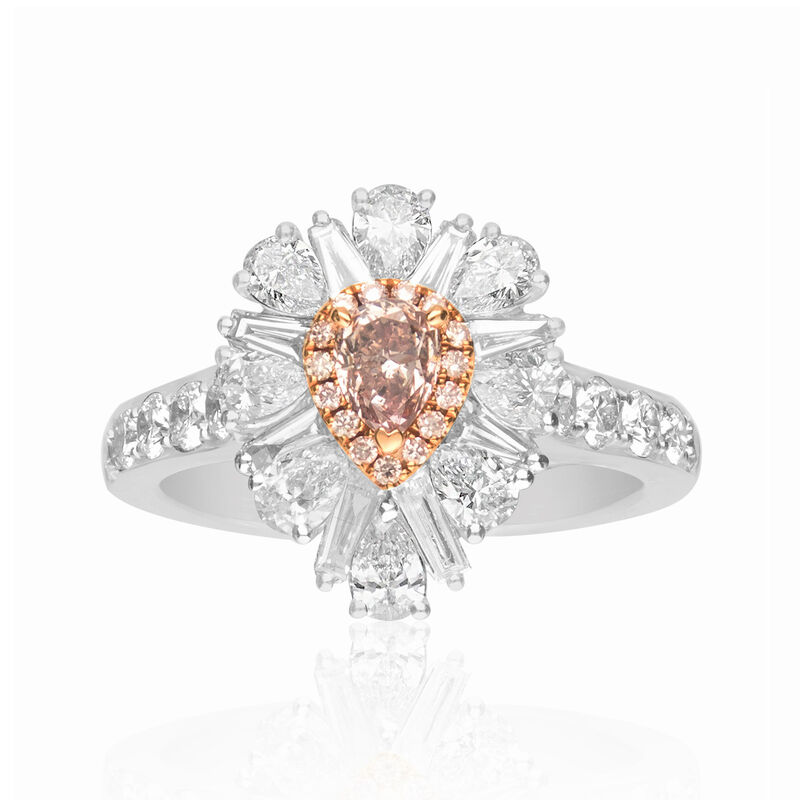 .41 ct. t.w. Certified Pink Diamond Ring with 1.89 ct. t.w. Pink and White Diamonds in 18kt Two-Tone Gold. Size 7 image number 0
