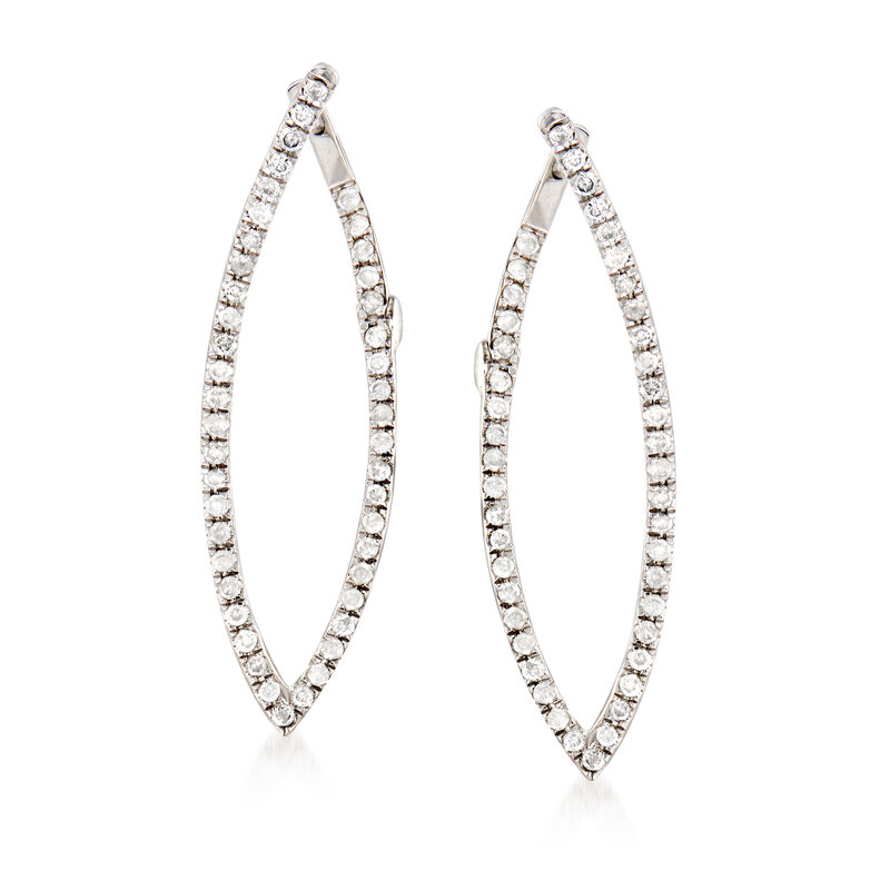 .25 ct. t.w. Diamond Front-Back Hoop Earrings in 14kt White Gold image number 0