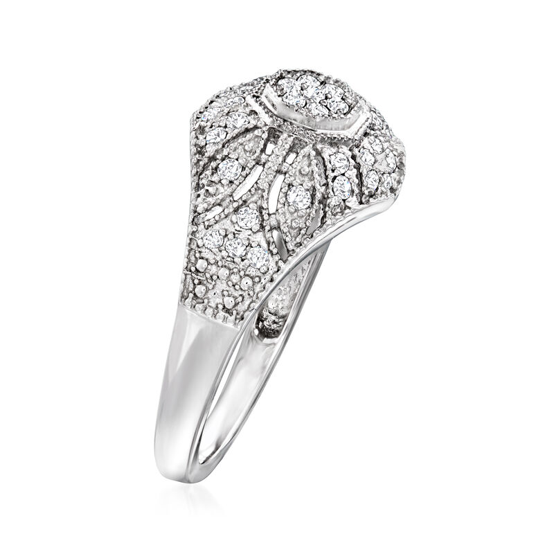 .25 ct. t.w. Diamond Vintage-Style Milgrain Ring in Sterling Silver image number 2