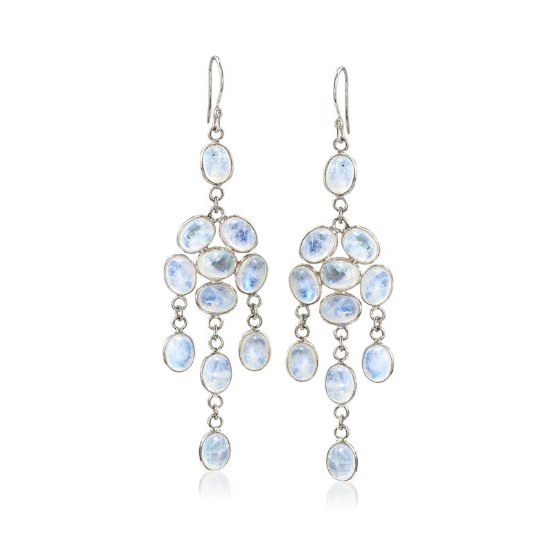 Moonstone Chandelier Drop Earrings in Sterling Silver image number 0