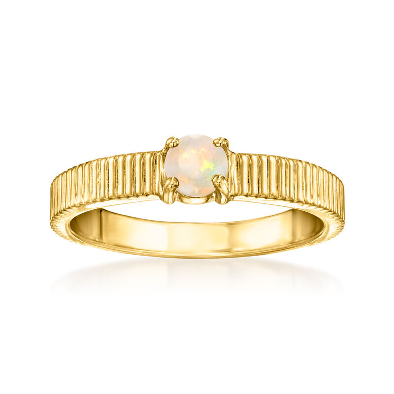 Opal Ridged Ring in 18kt Gold Over Sterling image number 0