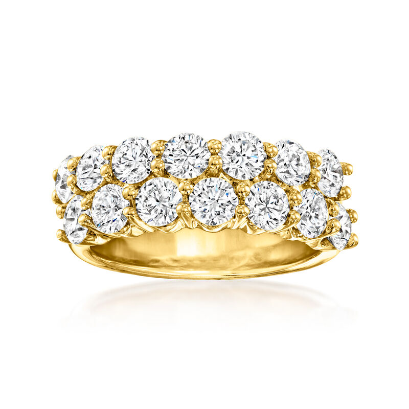 3.00 ct. t.w. Lab-Grown Diamond Two-Row Ring in 14kt Yellow Gold image number 0