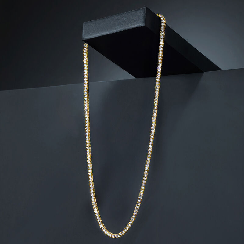 5.00 ct. t.w. Diamond Tennis Necklace in 18kt Gold Over Sterling image number 2