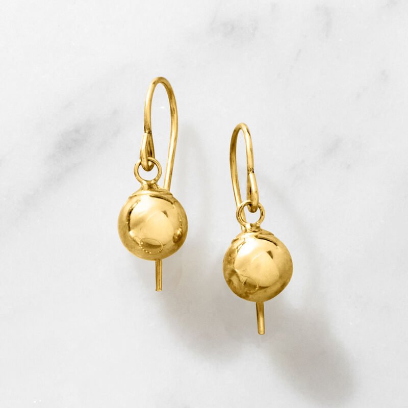 Italian 14kt Yellow Gold Ball Drop Earrings  image number 3
