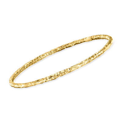 Italian 22kt Gold Over Sterling Hammered Bangle Bracelet