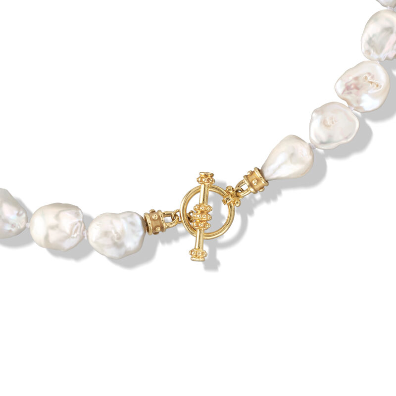 Mazza Cultured Baroque Pearl Necklace in 14kt Yellow Gold image number 2